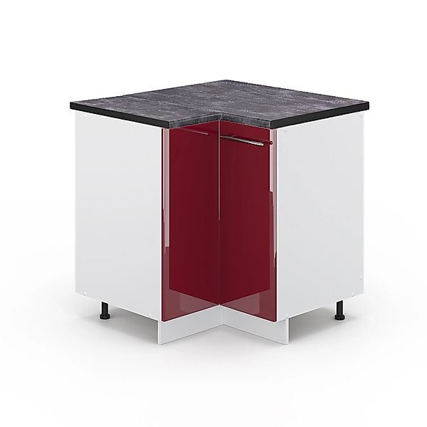 Vicco Eckunterschrank Fame-Line, Bordeaux Hochglanz/Weiß, 80.5 cm ohne Arbe günstig online kaufen