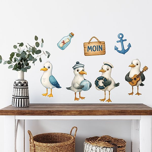 Sunnywall Wandtattoo Aufkleber Maritim Möwen - günstig online kaufen