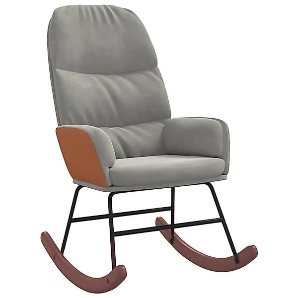 vidaXL Schaukelstuhl Hellgrau Samt 4102621 günstig online kaufen