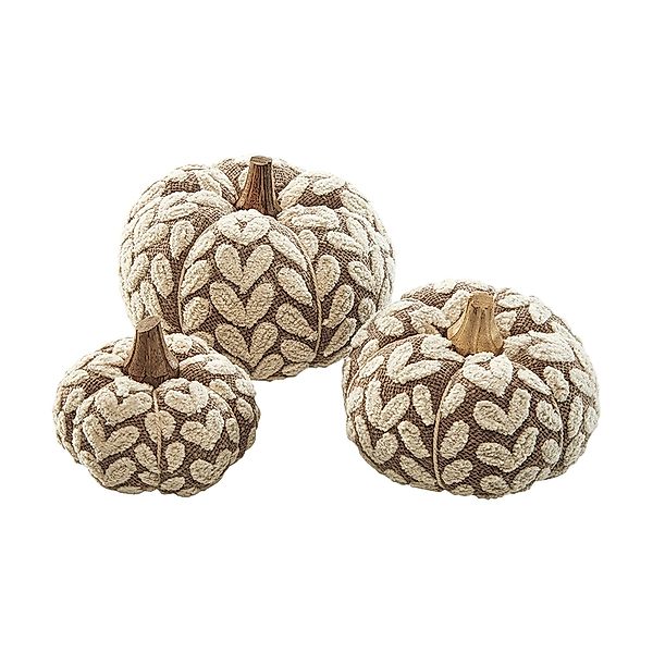 Kobolo Dekokürbis Kürbis aus Textil Set aus 3 Größen Beige günstig online kaufen