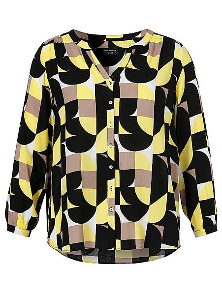 VIA APPIA DUE Klassische Bluse Bluse V-Ausschnitt 1/1 Arm Druck günstig online kaufen