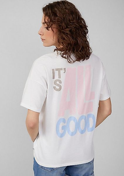 QS Kurzarmshirt T-Shirt Boyfriend-Shirt mit Front- und Backprint günstig online kaufen