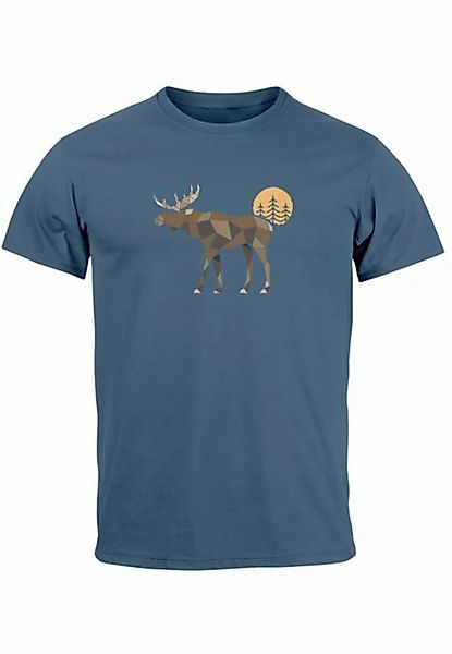 Neverless Print-Shirt Herren T-Shirt Shirt Printshirt mit Aufdruck Polygon günstig online kaufen