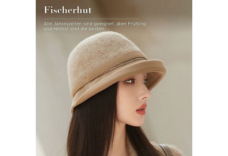 Refttenw Fischerhut DamenFischerhut,Trendiger Bucket Hat mit Krempe,warm ha günstig online kaufen