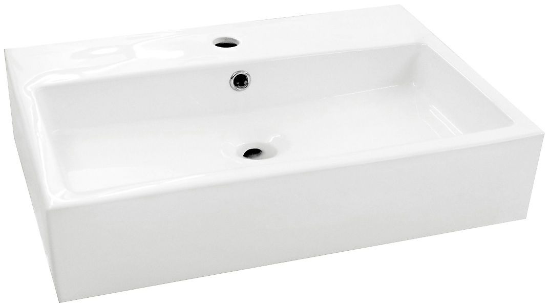 welltime Aufsatzwaschbecken "Verona", eckig, Breite 60 cm, Tiefe 42 cm, Bec günstig online kaufen
