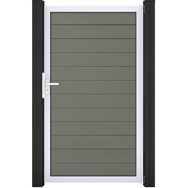 GroJa Solid Steckzauntor 100 x 180 cm Grau Rahmen EV1 günstig online kaufen