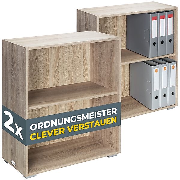 Bücherregal Vela 2er-Set Eiche 2 Fächer günstig online kaufen