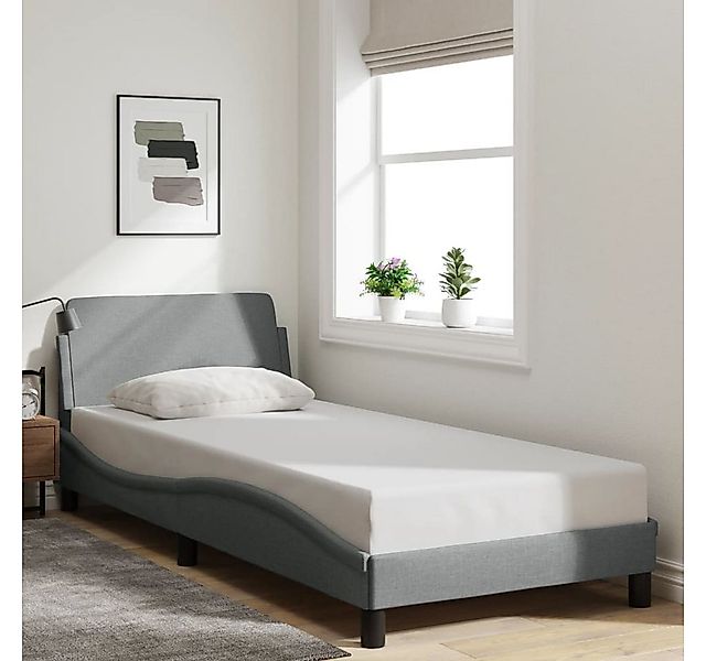 furnicato Bettgestell "Dover" Hellgrau 80x200 cm Stoff (1-tlg) günstig online kaufen