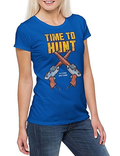 Urban Backwoods Print-Shirt Pixel Time To Hunt Damen T-Shirt Retro Duck Sho günstig online kaufen