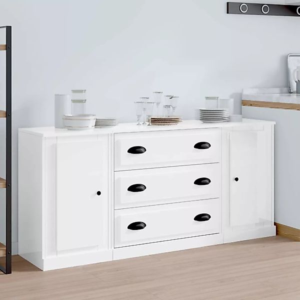 Vidaxl Sideboards 3 Stk. Hochglanz-weiß Holzwerkstoff günstig online kaufen