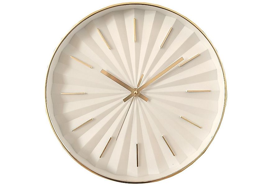 GLOBO LIGHTING Wanduhr FINE, Weiß, Goldgelb, Ø 30 cm, Kunststoff, (Glas) günstig online kaufen