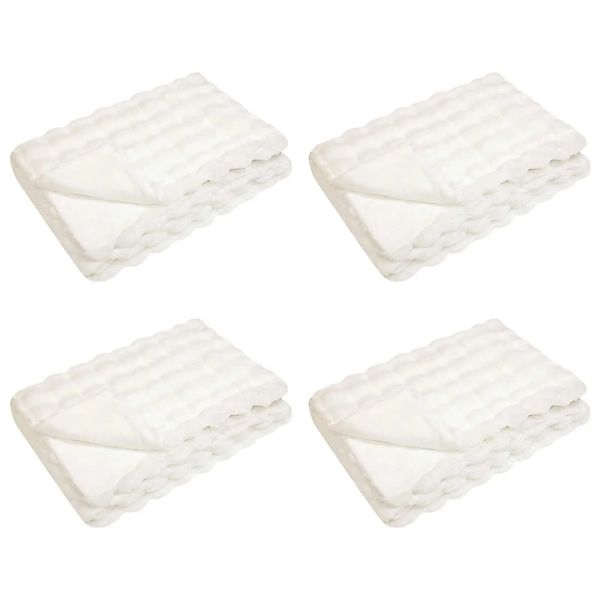 vidaXL Kunstfell Kaninchenfell Decke 4 Stk Weiß 240 x 270 cm Polyester 4202 günstig online kaufen