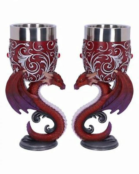 2 Stück Verliebte Fantasy Drachen Kelche als Set Tassen rot günstig online kaufen