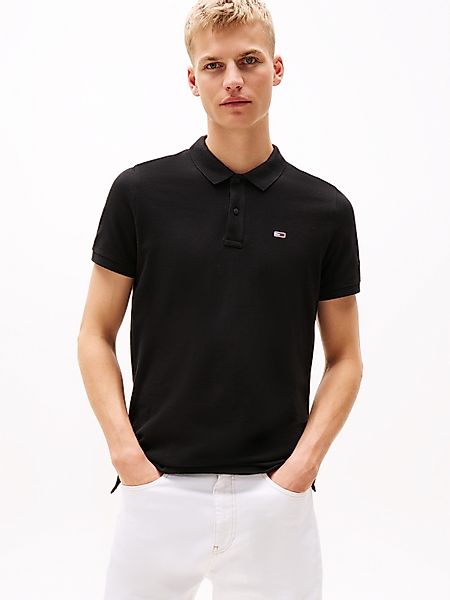 Tommy Jeans  Poloshirt Flag Slim Polo Shirt Black günstig online kaufen