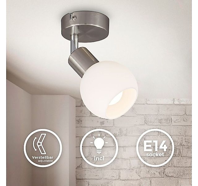 B.K.Licht LED Deckenspot 1er Glas-Spot Decke 1363, LED wechselbar, 3000K - günstig online kaufen