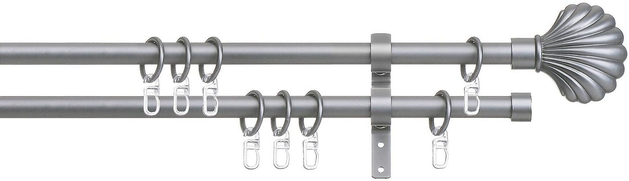 indeko Gardinenstange Volterra, Ø 16 mm, 2-läufig, Fixmaß, verschraubt, Sta günstig online kaufen
