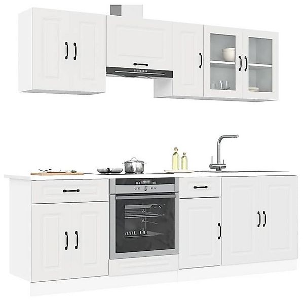vidaXL Hängeschrank 8-tlg Küchenschrank-Set Kalmar Weiß Holzwerkstoff günstig online kaufen