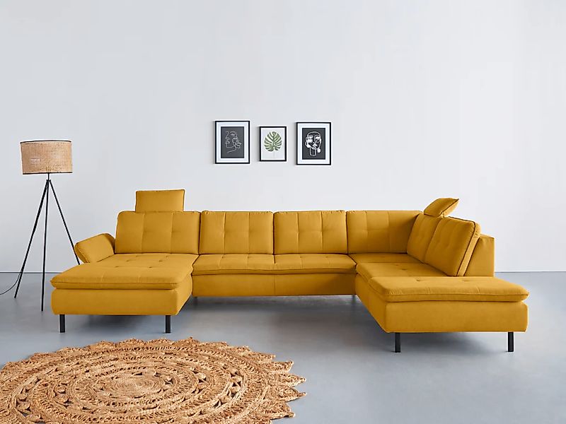 Home affaire Wohnlandschaft "Birkholm U-Form" Armlehnverstellung, auch in E günstig online kaufen