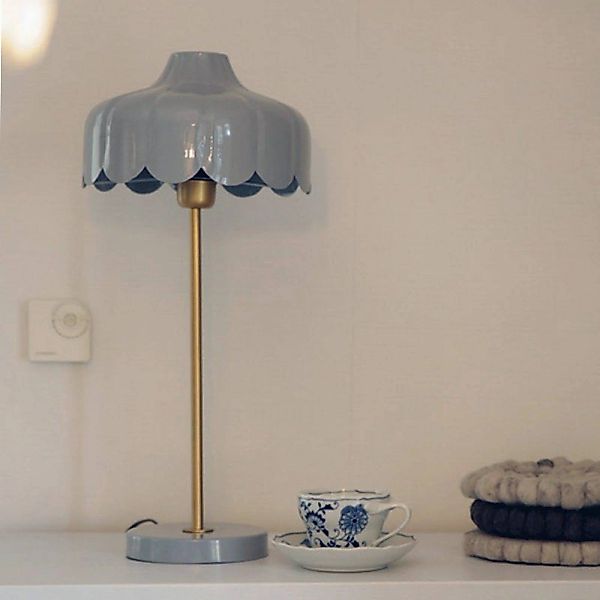 PR Home Tischleuchte Wells, blau/goldfarben Höhe 50 cm günstig online kaufen