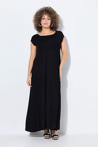 Ulla Popken Maxikleid Kleid A-Linie gesmokt Carré-Ausschnitt Halbarm günstig online kaufen