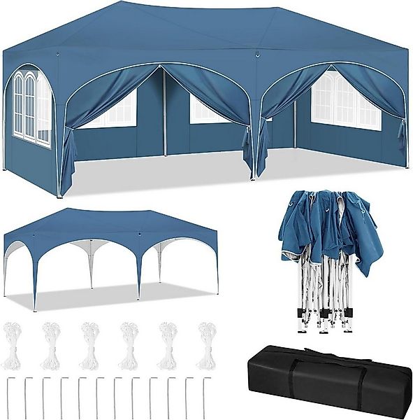 Woltu Pavillon, mit 6 Seitenteilen, 3x6 m, mit 6 Seitenwänden, höhenverstel günstig online kaufen