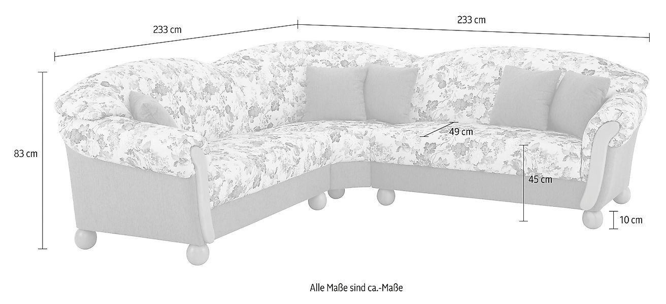 Home affaire Ecksofa Milano, L-Form, gleichschenklig günstig online kaufen