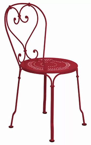 Stapelbarer Stuhl 1900 metall rot - Fermob - Rot günstig online kaufen