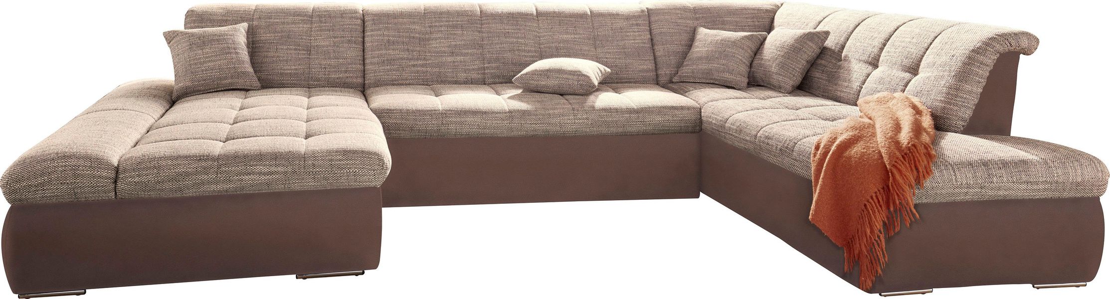 DOMO collection Wohnlandschaft "Moric Luxus incl. Zierkissen" U-Form, bis 1 günstig online kaufen