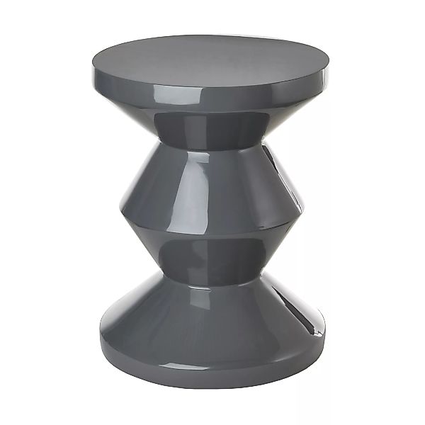 pols potten - Zig Zag Hocker - betongrau/lackiert/H 46cm x Ø 35,5cm günstig online kaufen