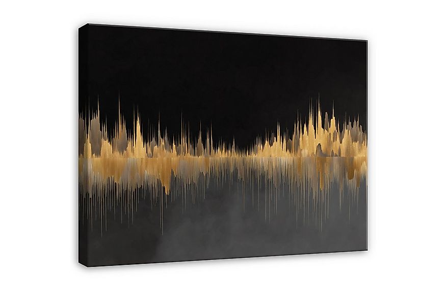 Wallarena Leinwandbild Abstrakt Gold Schwarz Grau Modern Wandbilder Wand De günstig online kaufen