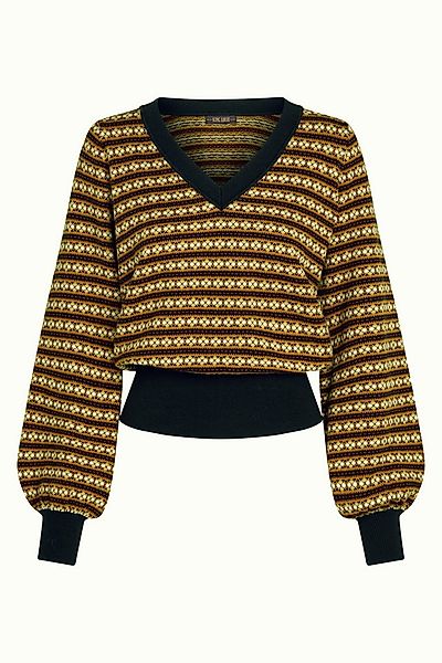 King Louie Langarmshirt ? Langarmshirt Damen ? V-Ausschnitt Shirt ? gemuste günstig online kaufen