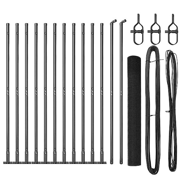 vidaXL Zaunpfosten Grau 25 x 1,2 m 19 x 19 mm Netz Stahl und PVC 3352559 günstig online kaufen