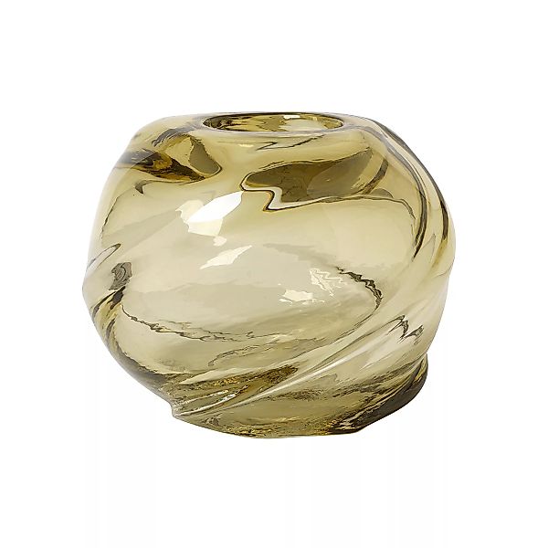 Vase Water Swirl glas gelb / Mundgeblasenes Glas- Ø 21 x H 16 cm - Ferm Liv günstig online kaufen