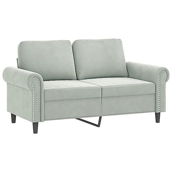vidaXL Sofa 2-Sitzer-Sofa Hellgrau 120 cm Samt günstig online kaufen