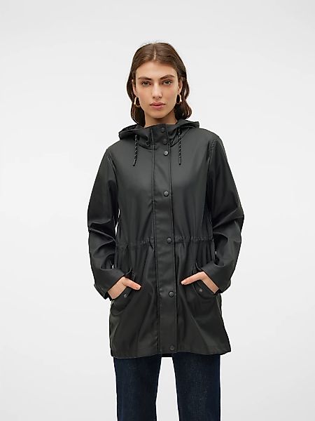 Vero Moda Regenjacke "VMMALOU COATED JACKET" mit Kapuze Lederimitat günstig online kaufen