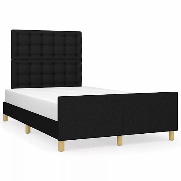 vidaXL Bettgestell mit Kopfteil Schwarz 120x200 cm Stoff Modell 61395443 günstig online kaufen