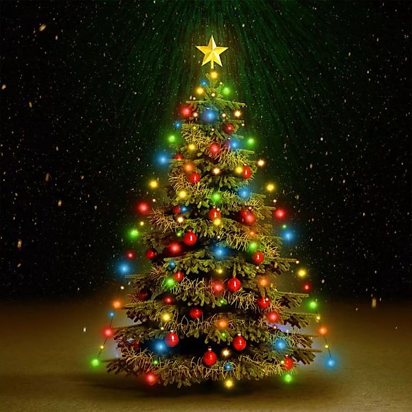 Weihnachtsbaum-lichternetz Mit 210 Leds Bunt 210 Cm günstig online kaufen