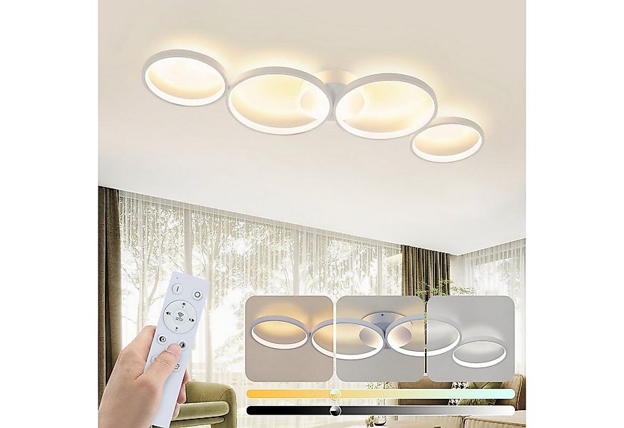 Nettlife LED Deckenleuchte Wohnzimmer Modern Schlafzimmer 4 Flammig in Ring günstig online kaufen