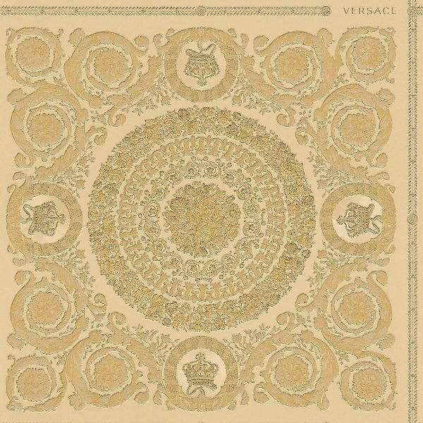 PROFHOME 370554-GU Barock Tapete Ornament glänzend Gold Gelb 7,035 m2 0,70 günstig online kaufen