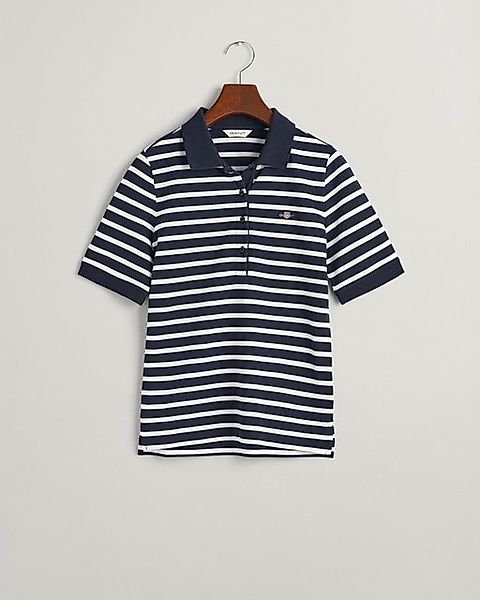 Gant Poloshirt SLIM STRIPED SHIELD SS PIQUE POLO, EVENING BLUE günstig online kaufen