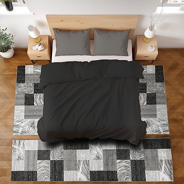 SIMPEX24 Kurzflor-Bettumrandung Abstrakt Kariert Design, Höhe günstig online kaufen
