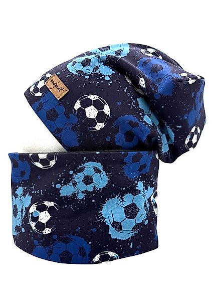 nadycat Beanie SOCCER blue (2-St., Beanie mit passendem Loop) handgefertigt günstig online kaufen