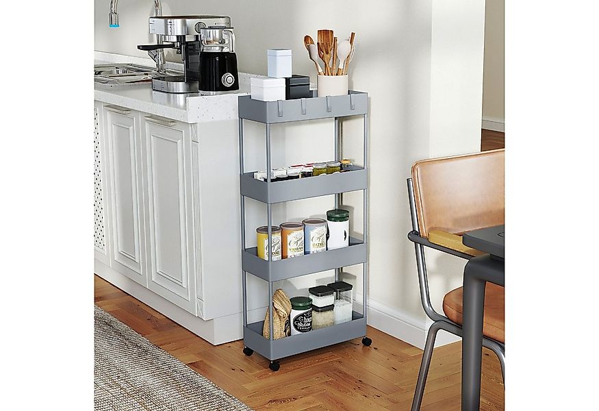 HOMCOM Küchenwagen mit 4 Ebenen, Rollen, Bremsen, (Aufbewahrungsregal, 1 St günstig online kaufen
