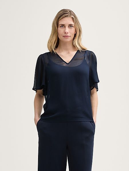 TOM TAILOR Kurzarmbluse Chiffon Bluse günstig online kaufen
