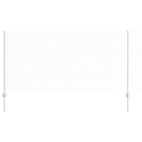 vidaXL Gartenzaun Zaun mit Pfosten Silber günstig online kaufen