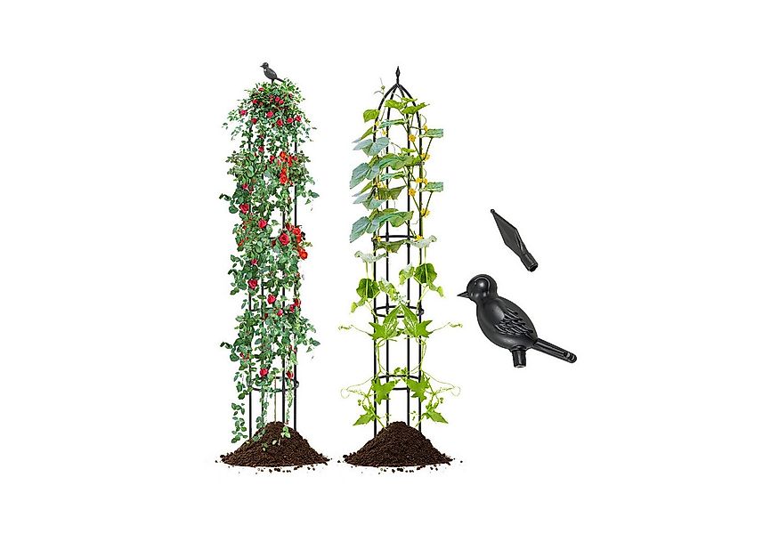 KOMFOTTEU Rankhilfe 2er Set, Rankturm Rosen Rankgitter Metall günstig online kaufen