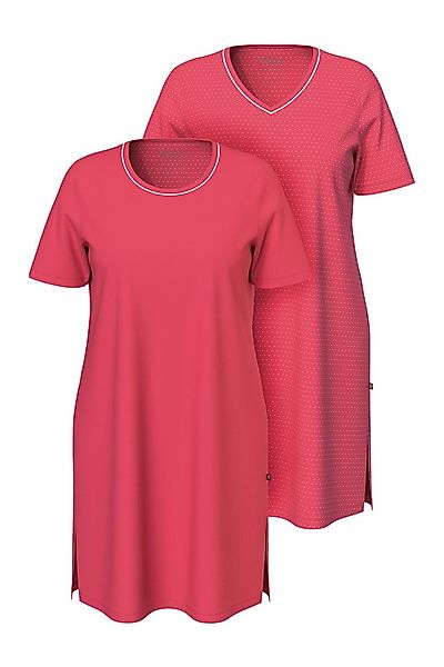 Ulla Popken Bigshirt Bigshirts 2er-Pack Rundhals/V-Ausschnitt Halbarm günstig online kaufen