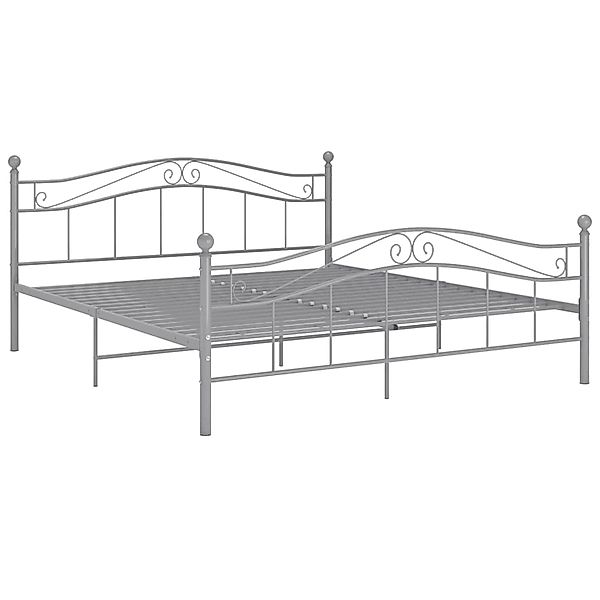 vidaXL Bettgestell, Bett Grau Metall 160x200 cm günstig online kaufen