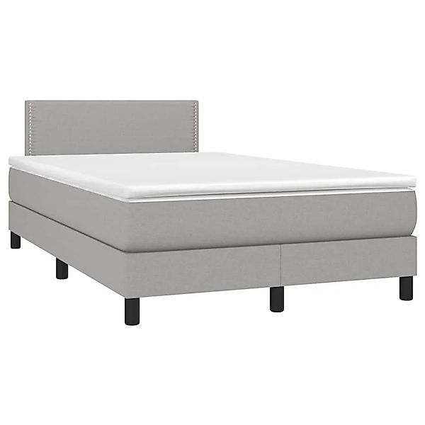 vidaXL Boxspringbett mit Matratze & LED Hellgrau 120x190 cm Stoff 3270032 günstig online kaufen