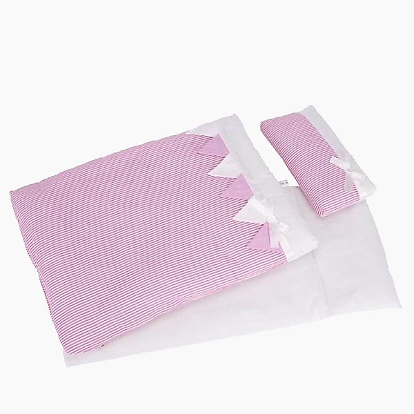 goki Puppen Bettwäsche Puppenbettzeug rosa Streifen, günstig online kaufen